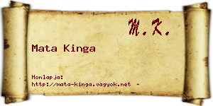 Mata Kinga névjegykártya